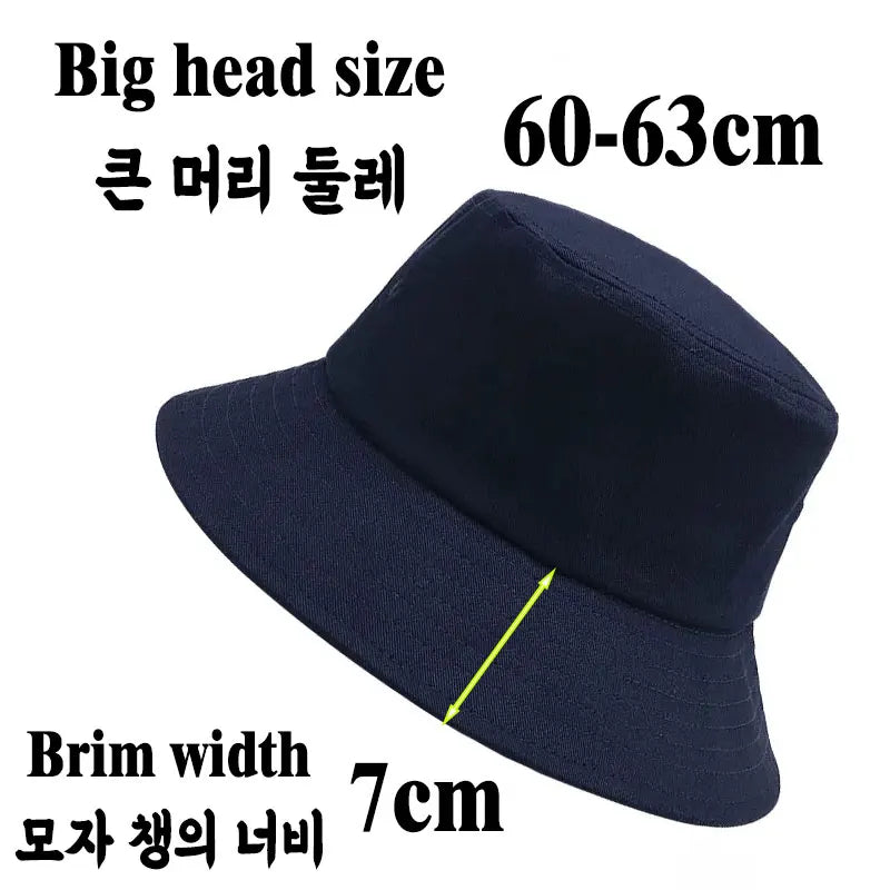 Big Head Bucket Hat 60-63cm Large Size Men Chin Strap UPF50+ Cotton Summer Sun Hat Windproof Fishing Outdoor Cap Women frenchbob