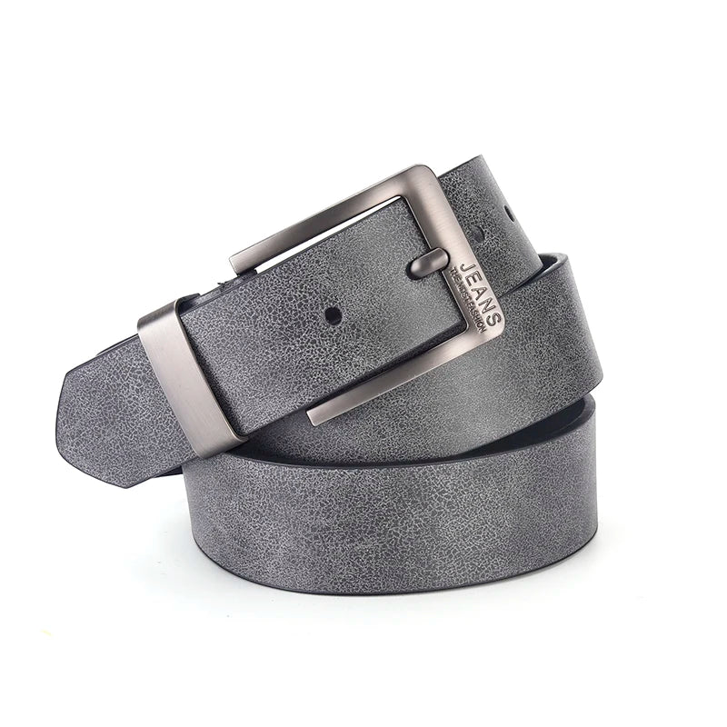 New Men's High-Quality PU Leather Belt Metal Pin Buckle Belt Leisure Business Waistband Fashionable Male Accessory Designer Belt