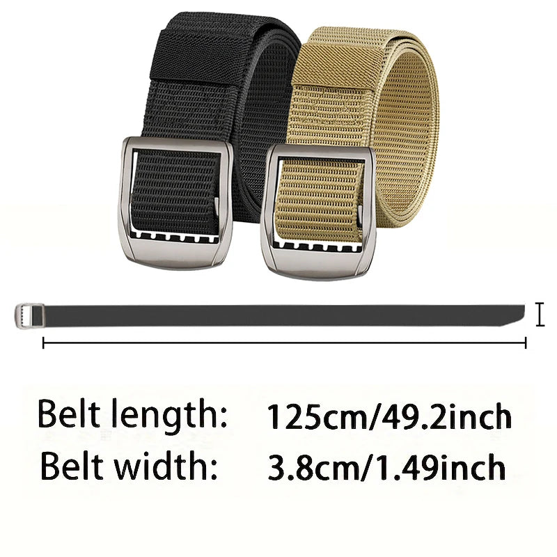 New Men's Alloy Buckle Belt Nylon Tactical Belt Braided Lightweight Breathable Outdoor Sport Daily Commuter For Men Women Belts