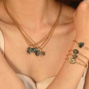 1pc High Quality Natural Abalone Shell Butterfly Eight Pointed Star Pendant Necklace For Women Fashion Jewelry