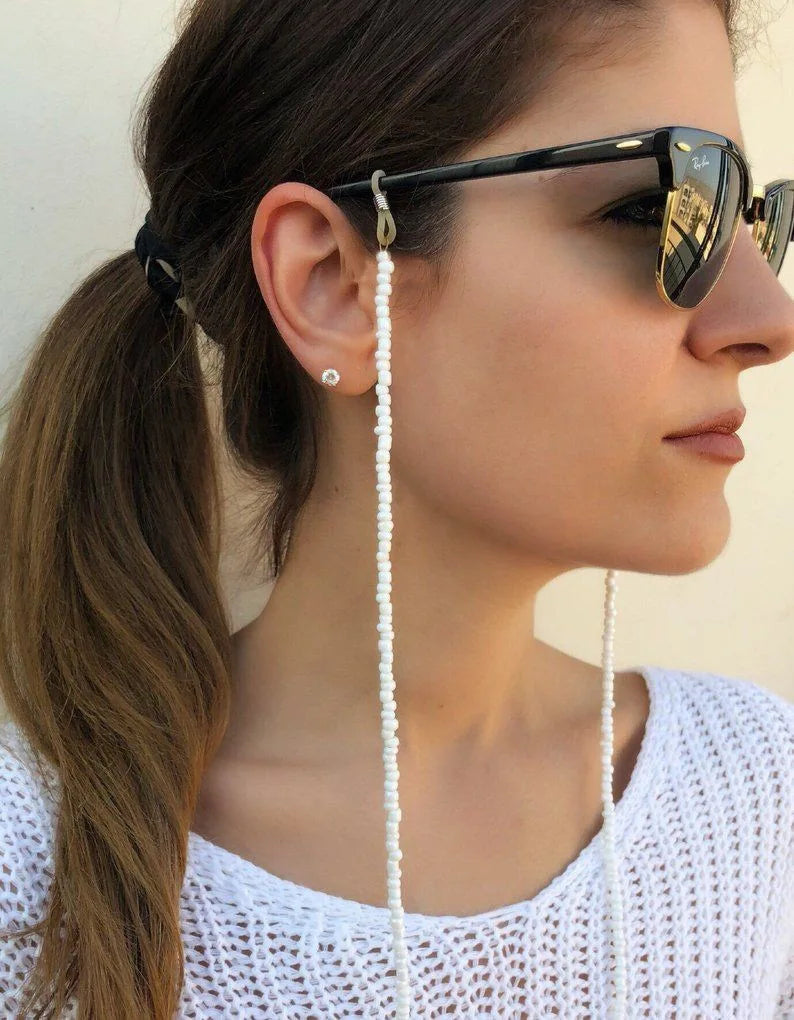 Bohemia Bead Chain For Glasses  Women White Bead Glasses Chain Lanyard Fashion Strap Cords Sunglasses Accessories Women Jewely