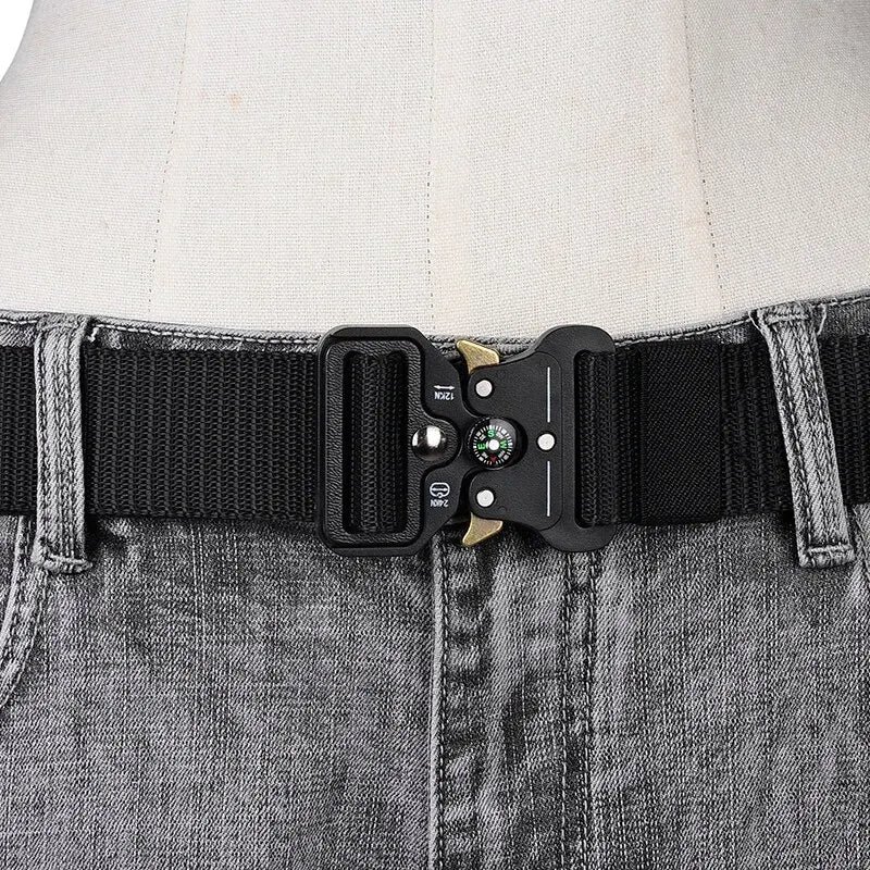 Men's Belt Outdoor Multi Function Compass Belt High Quality Canvas For Nylon Male Luxury Belts Women's Sports Jeans Neutral Belt