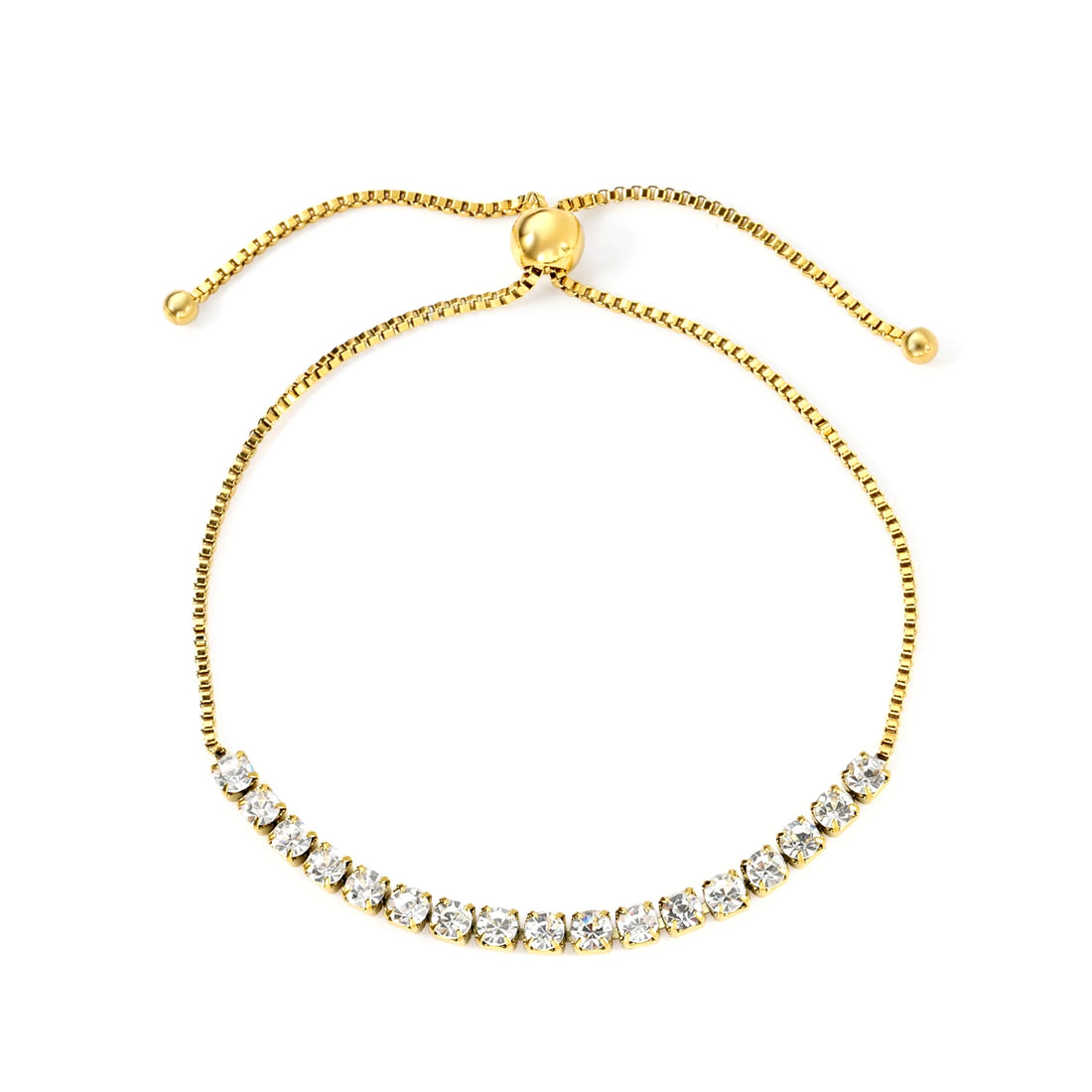 LUXUSTEEL Simple Women's Stainless Steel White Diamond Bracelet Elegant for Daily Wear, Sweet and Fashionable Jewelry Waterproof