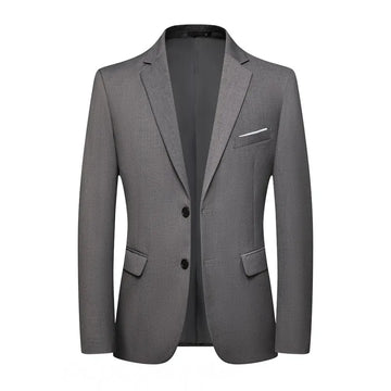 2024 Men's Slim Fit Business Coat Korean Style Solid Color High-End Fashion Single-Breasted Spring Autumn Collection