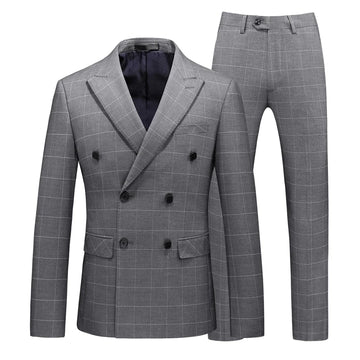 Men's Plaid Three-Piece Suit Set 2024 Fashion Handsome Business Groom Dress with Vest And Trousers