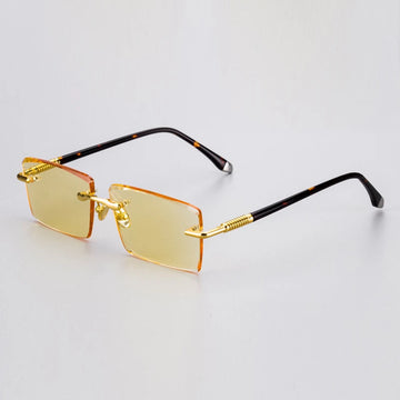 Natural Crystal Sunglasses Man Rimless Glass Sunglasses Woman Luxury Brand Vintage Acetate Frame Mineral Lens Anti Scratch