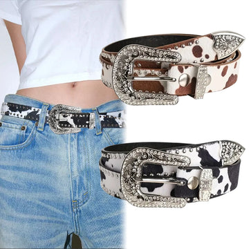 Women's Retro Casual Trend Carved Buckle Belt For Women Men,Punk Style Rivet Y2k Belt， Paired With Jeans ，Skirts-For Ideal Gifts