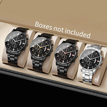 1/2/3/4PCS Fashion Men Business Watches Luxury Calendar Quartz Watch for Man Clock Montre Homme（Without Box）