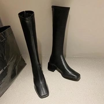 New autumn and winter fashion, versatile high-top boots comfortable and stylish shoes long boots, popular among influencers.2025