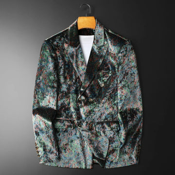 High-quality autumn velvet men's British-style fashionable business cool, versatile, trendy casual and fitted suit