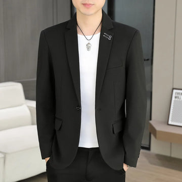 The new men's suit is a slimming and trendy solid color single Western-Korean style fashionable jacket for men