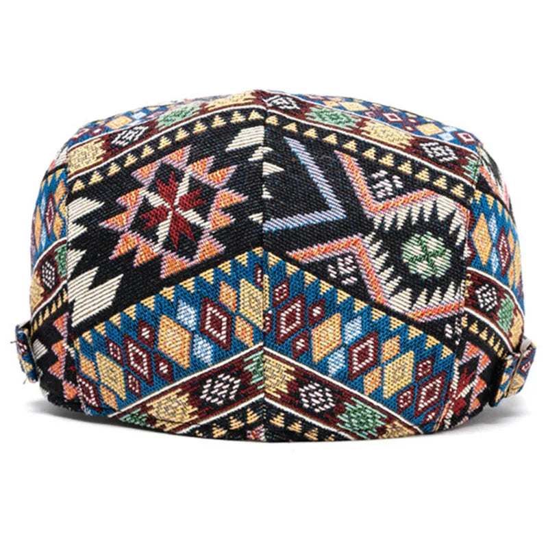 2024 Autumn and Winter Polyester Print Newsboy Caps Flat Peaked Cap Men and Women Painter Beret Hats 154