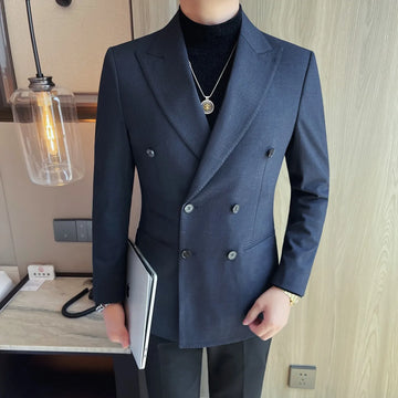 High-quality checkered single-seater men's suit jacket for autumn and winter, new business and casual suit jacket