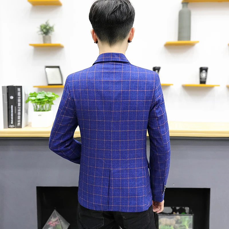 High-quality men's fashionable banquet suit, stylish and versatile, trendy business casual British-style suit jacket