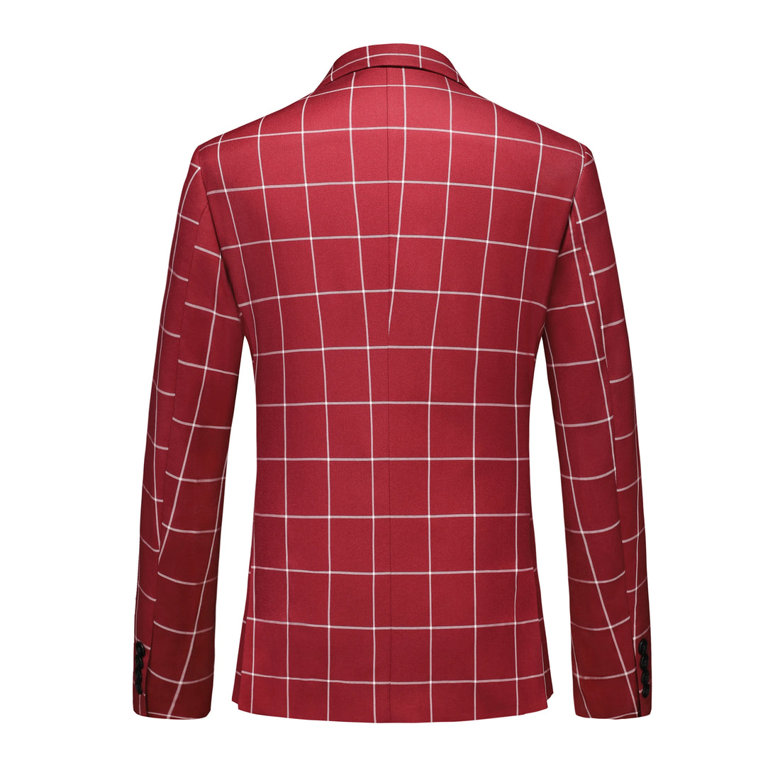High-quality men's stylish, versatile, plaid, casual, cut-out, figure-hugging and fashionable three-piece suit set