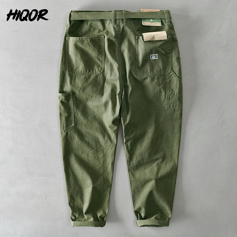 2024 Spring Autumn Cotton Men Cargo Pants Male Casual Loose Pant Man Big Pocket Trouser Fashion Khaki Harajuku Streetwear Male