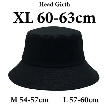 Big Head Bucket Hat 60-63cm Large Size Men Chin Strap UPF50+ Cotton Summer Sun Hat Windproof Fishing Outdoor Cap Women frenchbob