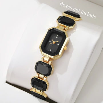 Fashion Rectangle Dial Women Watch Elegant Ladies Quartz Wrist Watches Girls Clock Reloj Hombre（Without Box）