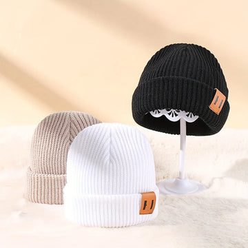 3pcs Mark Knitted Winter Warmth Hat Set - Soft, Cozy, and Stylish Headwear for Cold Weather - Perfect for Outdoor Activities and