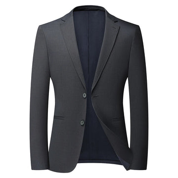 New men's fashionable and stylish solid-color suit, business casual dad wear, high-end quality lapel two-button middle-aged jack