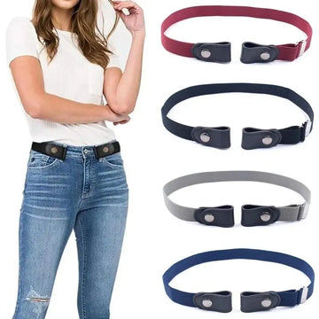 New Adjustable Stretch Elastic Waist Band Invisible Belt Buckle-Free Belts for Women Men Jean Pants Dress No Buckle Easy To Wear