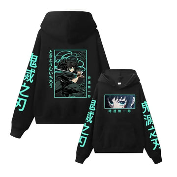 Muichiro Tokito Anime Hoodie For Men Demon Slayer Manga Pullover Casual Harajuku Streetwear Fashion Long Sleeves Loose Clothes
