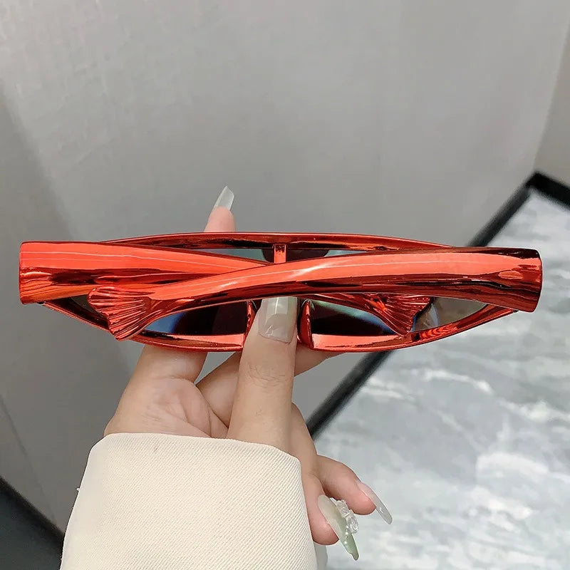 Y2K Vintage Luxury Brand Designer One Piece Sunglasses Women For Men Sun Glasses Punk Popular Outdoor Sport Goggle Trendy Shades