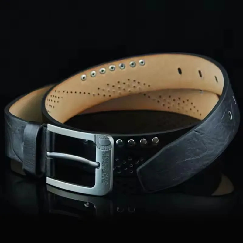 Fashion Luxury Belt For Men PU Leather Belts Metal Pin Buckle High Quality Famous Brand Designer Waist Strap Belts 110cm Length