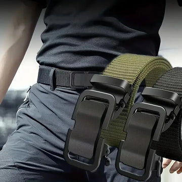 DINISITON Men's Nylon Woven Tactical Belt Canvas Belts Automatic Buckle Strap Fashion Training Belt