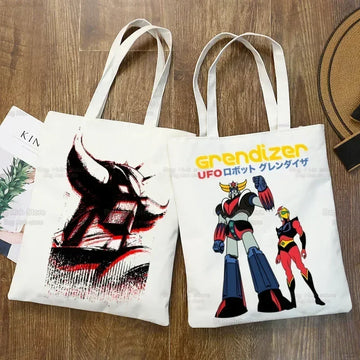 Manga Goldorak Ufo Robo Shopper Bags Shopping Bag Tote Bag Anime Mazinger Grendizer Shoulder Bag Canvas Bags Large Handbag
