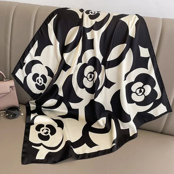 Luxury Floral Print Silk Square Scarf Women Luxury Soft Satin Hairband Hands Bag Ribbon Foulard Hijab Neckerchief Headbands Gift