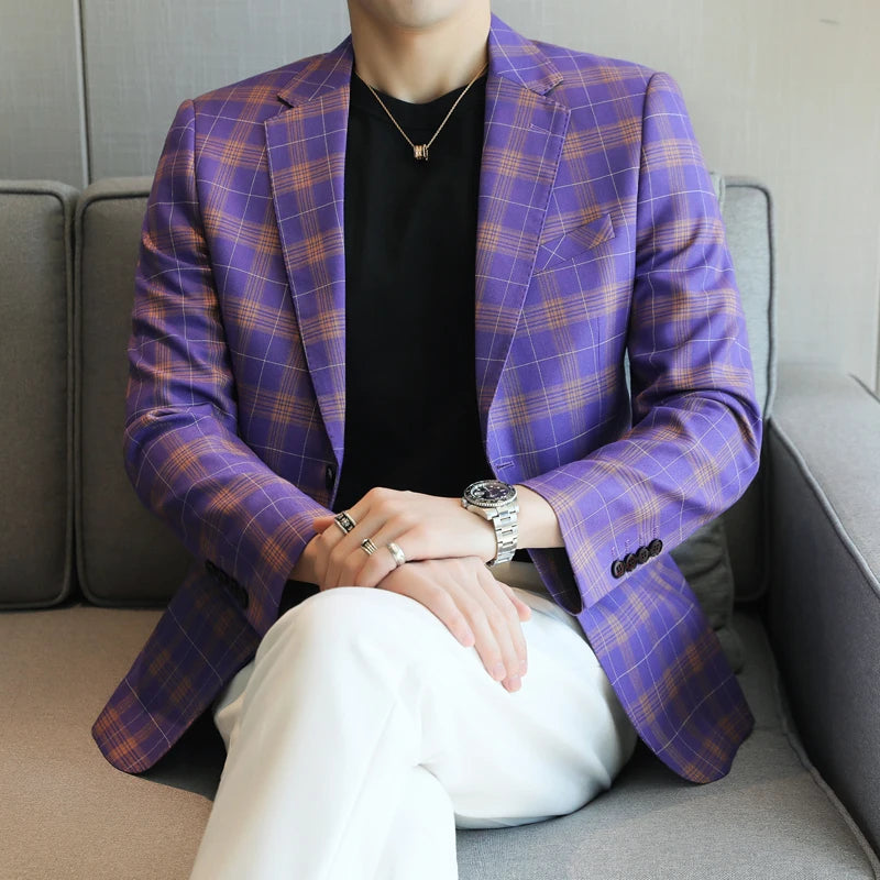 2024 Men's Slim Fit Two-Button Suit High-Quality Fashion Business Casual Trend Single Breasted West Coat