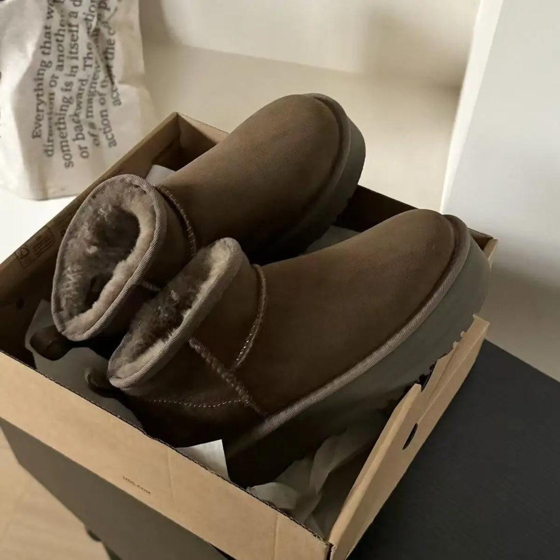 2026 Classic Ultra Mini Platform Boots Leather Suede Wool Comfort Winter Womens Fur Slippers k98 ‮34-53 ezis