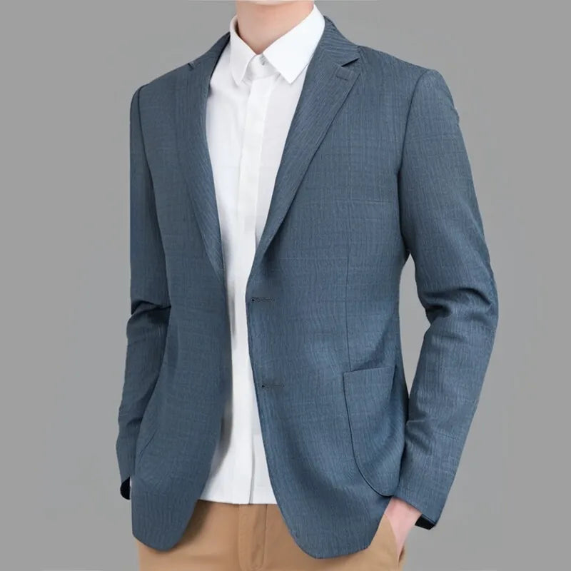 2025 Men solid color high-end fashion handsome trend banquet British style business casual simple suit jacket