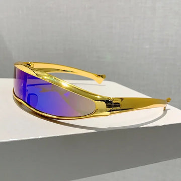 Y2K Vintage One-Piece Sunglasses - Retro Punk Style Shades, UV400