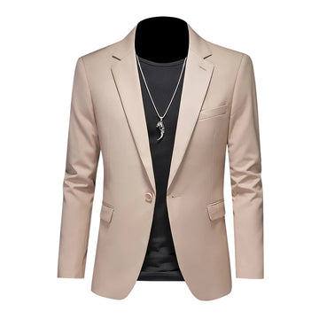 2024 High quality new men's casual suit trend fashion boutique handsome solid color business fit suit single west coat