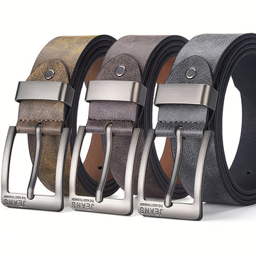 New Men's High-Quality PU Leather Belt Metal Pin Buckle Belt Leisure Business Waistband Fashionable Male Accessory Designer Belt