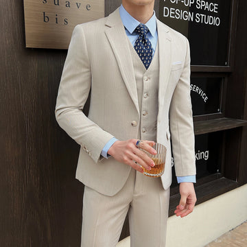 High-quality, fashionable and stylish casual suit set in three colors, a versatile men's professional suit set for spring and su