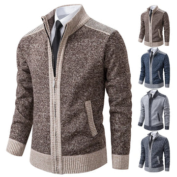 Cardigan sweater coat men's 2023 new autumn and winter thick warm collar sweater