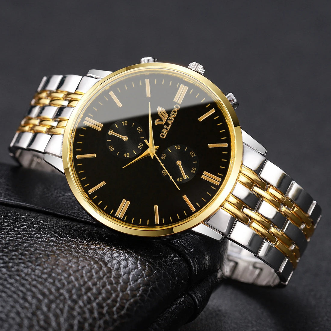 Luxury Men Quartz Watch Fashion Large Dial Analog Mens Business Watches Reloj Hombre（Without Box）