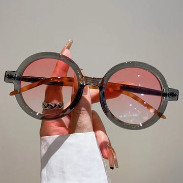 Vintage Round Sunglasses - Big Frame Punk Style Shades, UV400