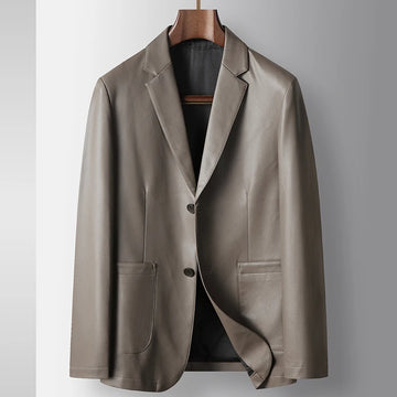High-quality, fashionable business trend, stylish and versatile men's casual leather suit jacket