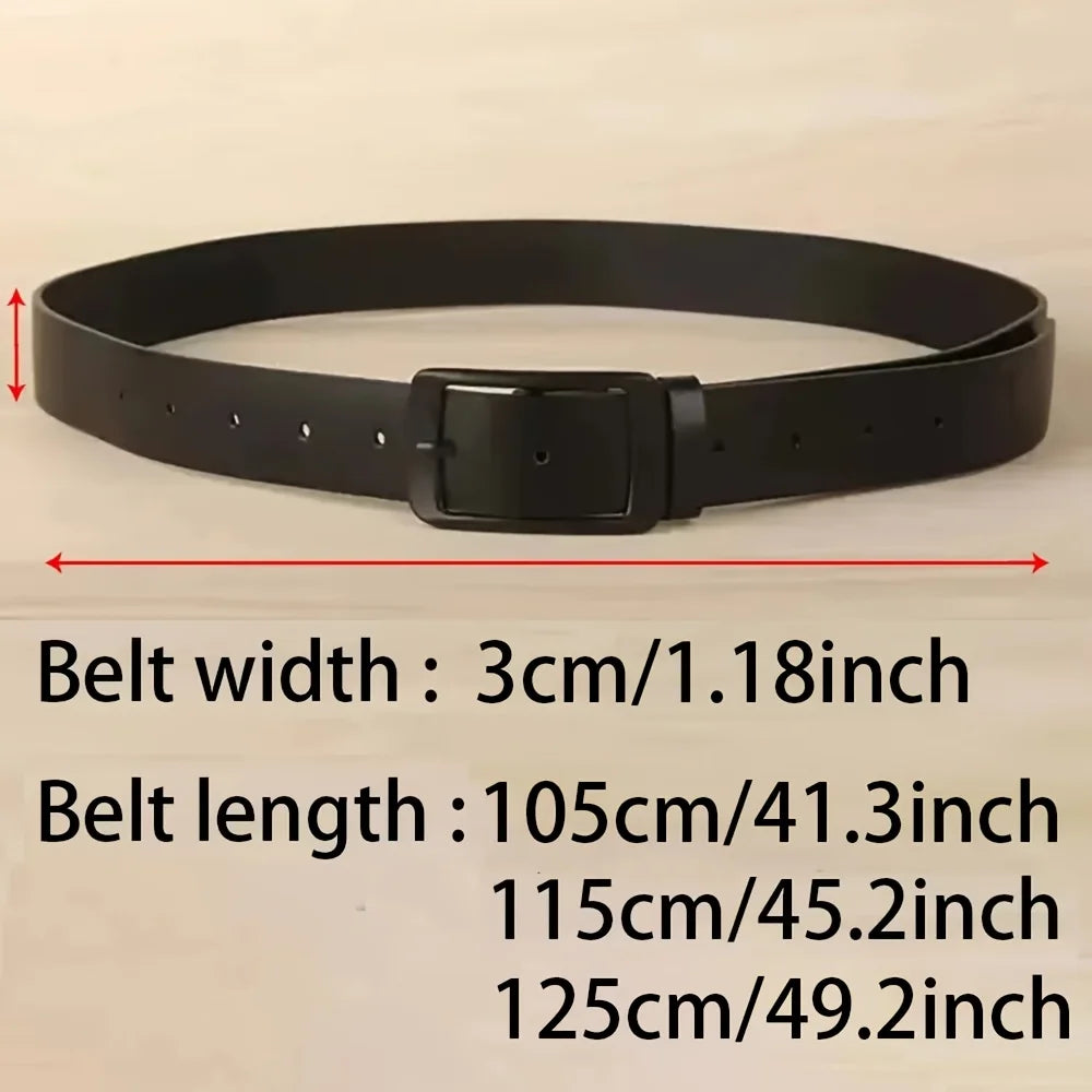 New Men's High-Quality PU Leather Belt Metal Pin Buckle Belt Leisure Business Waistband Fashionable Male Accessory Designer Belt