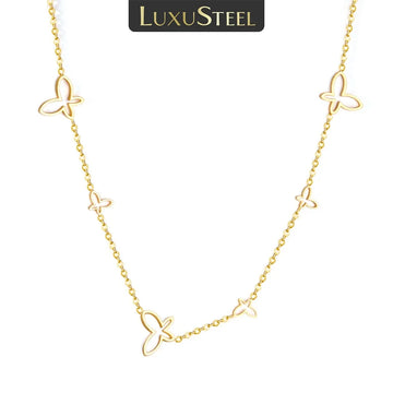 LUXUSTEEL Butterfly Necklaces Collars Women 2022 New Arrivals Gold Color Link Chains Necklace Wholesale Party Wedding