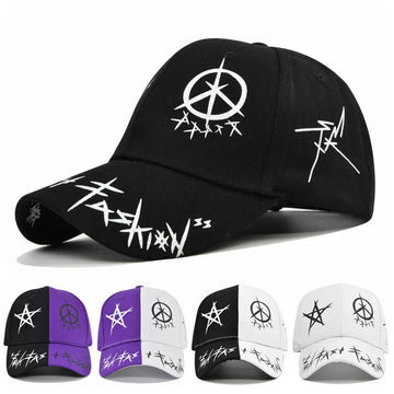 Letter Baseball Cap Graffiti Sun Hip Hop Cap Visor Hat Men Women Patchwork Snapback Casual Hat Fashion Cotton Adjustable Dad Hat