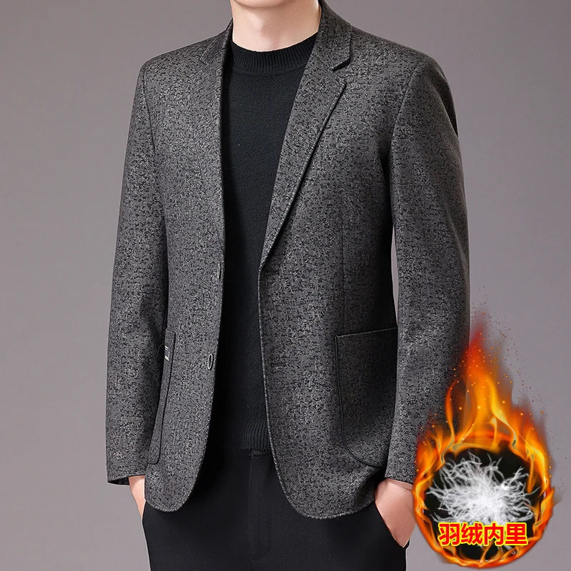 High-quality autumn and winter new men's business and casual, versatile and trendy down suit (80down) jacket