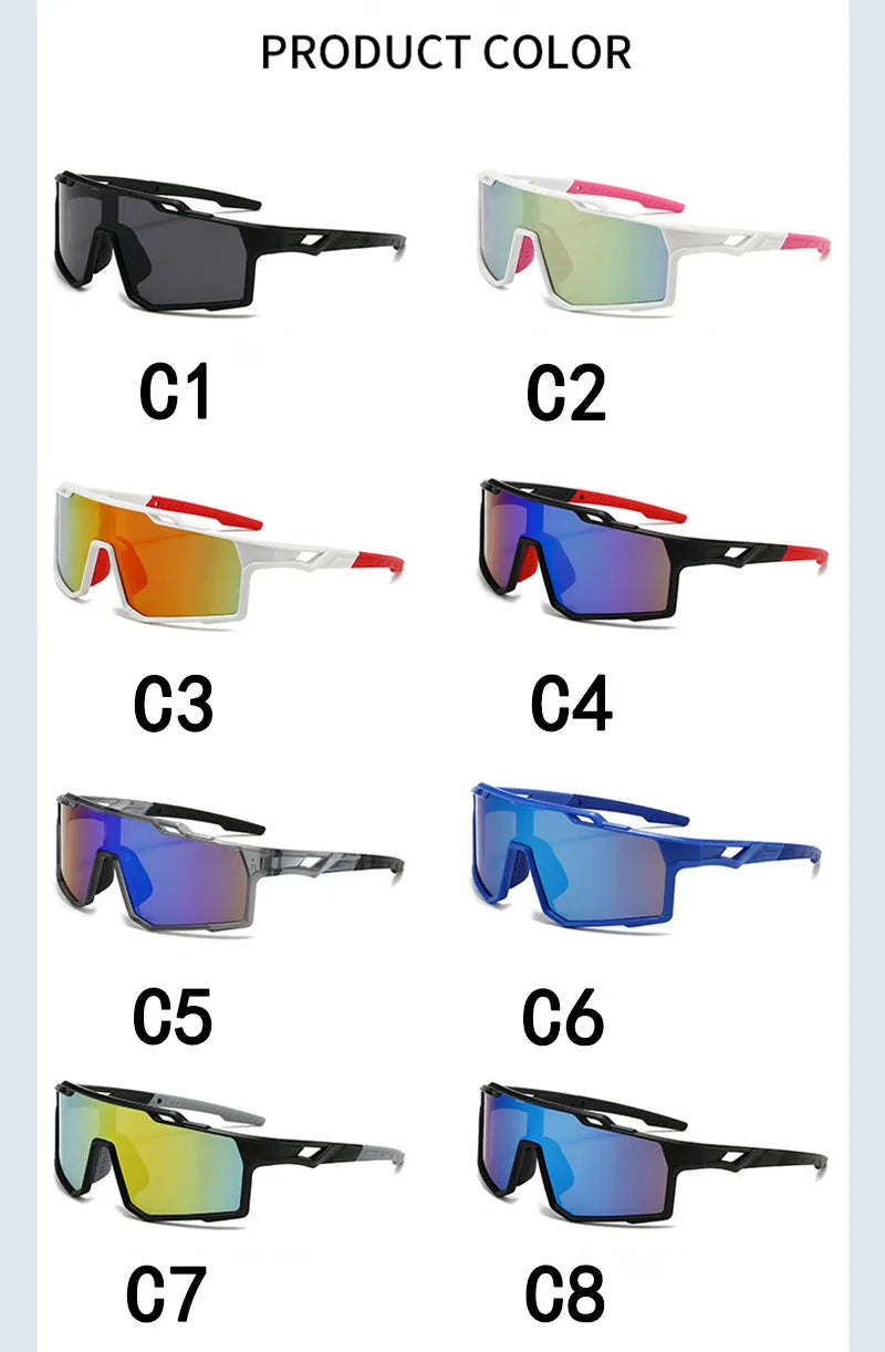 Oversized Cycling Glasses for Men Bicycle Windproof Colorful Coating Sunglasses Outdoor Sports Motorcyc