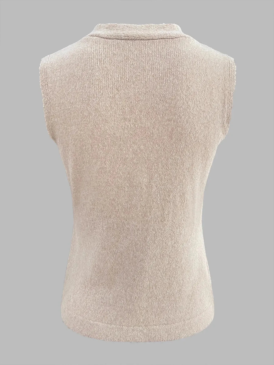 Spring and summer solid color shell button sleeveless slim and elegant women's wool vest