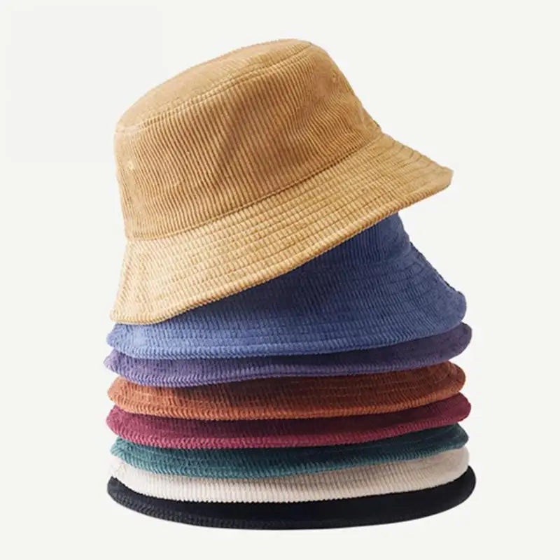 Bucket Hat Men Women Autumn Winter Corduroy Women's Bucket Hat Fisherman Cap Solid Color Casual Simple Sunshade Official-website