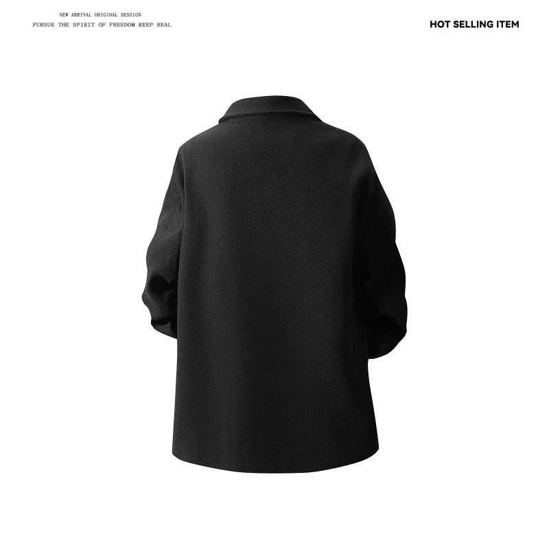 Winter suits, double-breasted woolen coats, men's loose, large-sized woolen jackets, and woolen suits